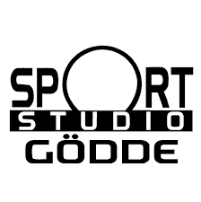 Logo des Sportstudios Göde mit dem Schriftzug "SPORT STUDIO GÖDDE" in Schwarz auf weißem Hintergrund.