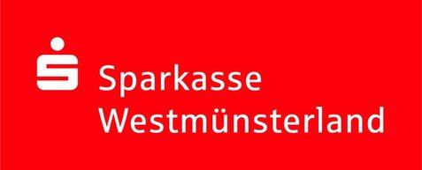 Logo der Sparkasse Westmünsterland auf rotem Hintergrund mit stilisiertem S-Symbol links.