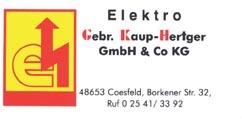 Logo der Gebr. Kaup-Hertger GmbH & Co KG mit Firmennamen, Adresse und Telefonnummer auf weißem Hintergrund.
