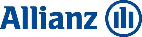 Logo der Allianz in blauer Schrift mit stilisierter grafischer Darstellung von Säulen im Kreis.