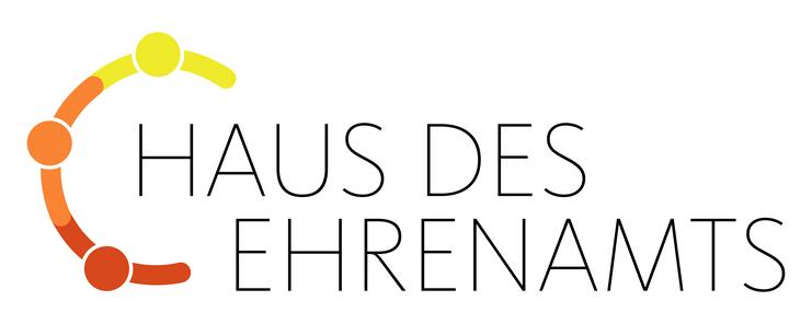 Logo des "Haus des Ehrenamts" mit bunten Punkten, die einen Kreis bilden, und dem Schriftzug in groß.